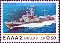 GREECE - CIRCA 1978: A stamp printed in Greece from the `Greek navy` issue shows FAC `Antipliarchos Liaskos`, circa 1978.