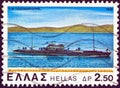GREECE - CIRCA 1978: A stamp printed in Greece from the `Greek navy` issue shows submarine `Papanikolis`, circa 1978.