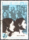 GREECE - CIRCA 1975: A stamp printed in Greece shows women looking to the future, circa 1975.