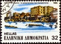 GREECE - CIRCA 1985: A stamp printed in Greece from the `Pontic Hellenism Cultural Reformation` issue shows Trabzon high school