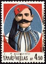 GREECE - CIRCA 1969: A stamp printed in Greece shows Kapetan Kotas, circa 1969.
