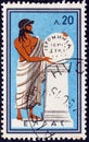 GREECE - CIRCA 1960: A stamp printed in Greece shows the official holding plaque of Armistice, circa 1960.