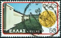 GREECE - CIRCA 1980: A stamp printed in Greece shows Panathenaic stadium and first Olympic Games medal, circa 1980.