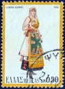 GREECE - CIRCA 1974: A stamp printed in Greece shows a woman from Edipsos, Euboea, circa 1974.