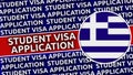 Greece Circular Flag with Student Visa Application Titles