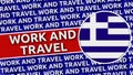 Greece Circular Flag with Work and Travel Titles