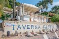 Tavern Glyfa at the beach at Glyfa on Corfu, Greece