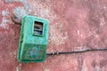 Electricity meter on a wall in Sinarades on Corfu in Greece Royalty Free Stock Photo
