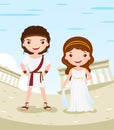 Greece costume cartoon character couple