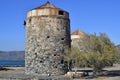 Greece, Crete, Elounda Windmills Royalty Free Stock Photo