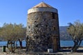 Greece, Crete, Elounda Windmills Royalty Free Stock Photo