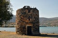 Greece, Crete, Elounda Windmills Royalty Free Stock Photo