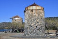 Greece, Crete, Elounda Windmills Royalty Free Stock Photo
