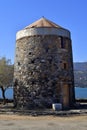Greece, Crete, Elounda Windmills Royalty Free Stock Photo