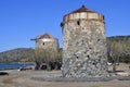 Greece, Crete, Elounda Windmills Royalty Free Stock Photo