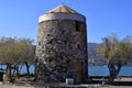 Greece, Crete, Elounda Windmills Royalty Free Stock Photo