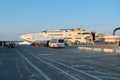 Greece Crete, Heraklion. 11-09-2019. Greek seaport of Heraklion, ferries in port, close-up of Sea Jet Royalty Free Stock Photo