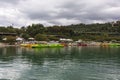 Park pedal boats at lake Kournas Crete, Greece Royalty Free Stock Photo