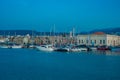 Greece, Crete, sunset in Chania Xania evening light to city ha Royalty Free Stock Photo