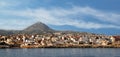 Greece, Crete, a view of the city of Heraklion and Mount Juktas Sleeping Zeus Mountain Royalty Free Stock Photo