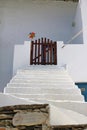 Greece, Sifnos island, doorway in Kastro traditional village. Royalty Free Stock Photo