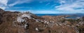 Serifos island, Greece, Cyclades. Panoramic aerial drone view of Chora town Royalty Free Stock Photo