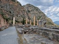 greece delphi appolo temple columns ancient Royalty Free Stock Photo