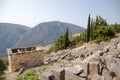 Greece. Delphi. Athenian Treasury in Archaeologica Royalty Free Stock Photo