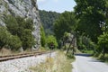 Greece, Eastmacedonia, Nestos River, railway