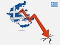 Greece economic crisis concept Vector illustration