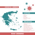 Greece Europe Country Map. Covid-29, Corona Virus Map Infographic Vector Template EPS 10