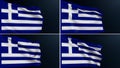 greece flag athens greek national symbol set of 4 Royalty Free Stock Photo