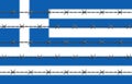 Greece Flag Behind Barbed Wires Royalty Free Stock Photo