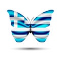 Greece flag butterfly