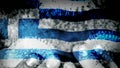 Greece flag infected with coronavirus, with hands on a teenager`s forehead, despair and fear of contagion