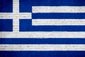 Greece flag painted on brick wall. National country flag background photo