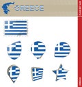 Greece Flag Set, Flag Set #34 Royalty Free Stock Photo