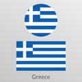 Greece flag set. Greek national symbol. Vector illustration. Royalty Free Stock Photo