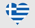 Greece Heart Flag. Greek Love Shape Country Nation National Flag. Hellenic Republic Banner Icon Sign Symbol. EPS Vector Royalty Free Stock Photo