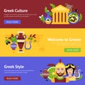 Greece banner set vector design illustration Royalty Free Stock Photo