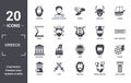 greece icon set. include creative elements as poseidon, trireme, amphora, aspis, xifos, parthenon filled icons can be used for web