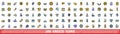 100 greece icons set, color line style Royalty Free Stock Photo