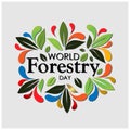 World forestry day stock background with colorful leafs. vector illustration. - Vector .