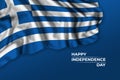 Greece independence day greetings card with flag