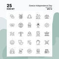 25 Greece Independence Day Icon Set. 100% Editable EPS 10 Files. Business Logo Concept Ideas Line icon design Royalty Free Stock Photo