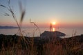 Greece. Ionian Islands - Cephalonia Kefalonia. Asos sunset Royalty Free Stock Photo