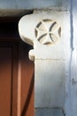 Greece Sikinos. A detail of a carving at a church Royalty Free Stock Photo