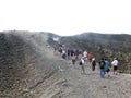 Greece, the island volcano Nea Kameni in the caldera of Santorini Royalty Free Stock Photo