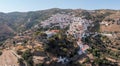 Greece, Kea island. Aerial drone view panorama of Ioulis chora Royalty Free Stock Photo
