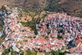 Greece, Kea island. Panoramic aerial drone view of the capital city, Ioulis Royalty Free Stock Photo